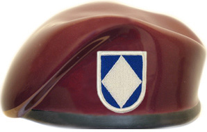 18th Airborne Corps HHC Ceramic Beret with Flash 